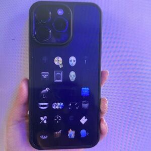 Black Phone Case with Emoji Design